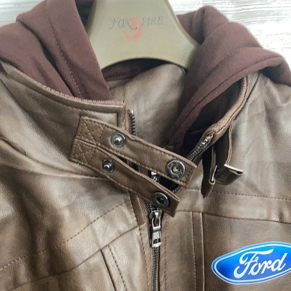 New brown leather jacket with FORD decals - Picture 4 of 16
